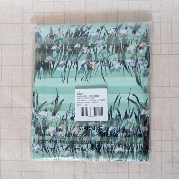 Anthropologie Maeve Floral Mint Striped Skirt - NWT - Picture 8 of 9